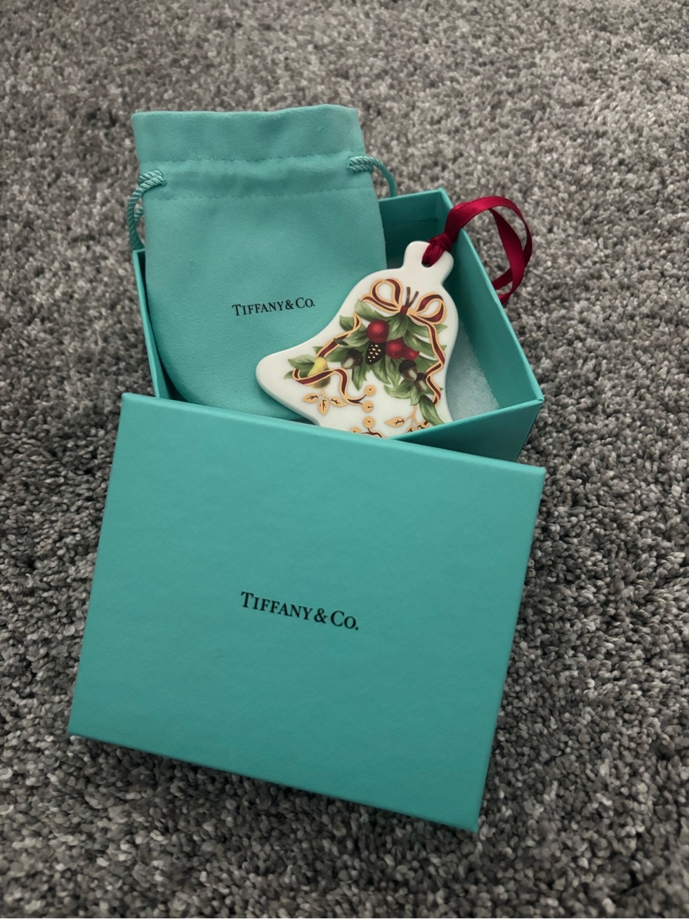 🌹Tiffany & Co. Holiday Porcelain Bell Ornament